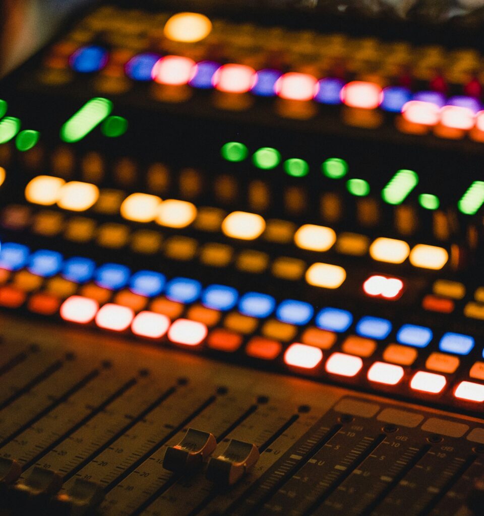 shallow focus photography of audio mixer