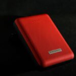 red leather case on black surface