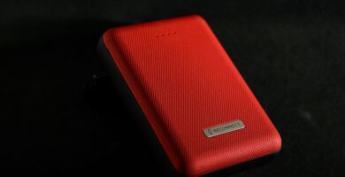 red leather case on black surface